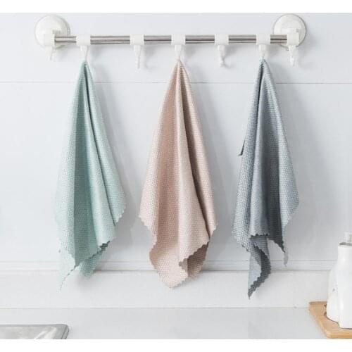 Special fish scale rag for glass cleaning no traces housework cleaning cloth kitchen oil removal non-marking absorbent 5Pcs/Set