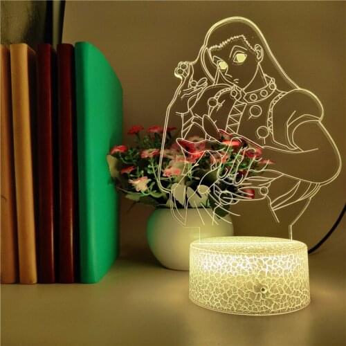 LED Night Light Lamp 3D HUNTER X YELLMI ZAOLDYECK Figure Nightlight Kids Color Changing Birthday Party Decor Gift Anime Fans