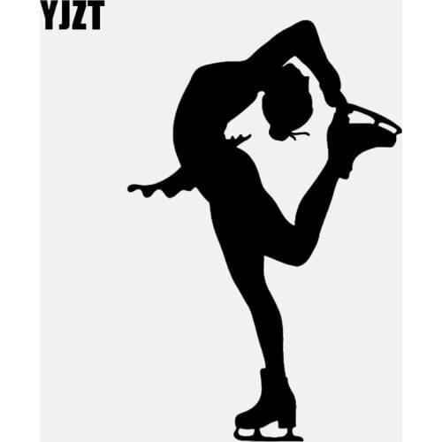YJZT 5.3*11.9CM Figure Skating Decor Car Modelling Sticker Vinyl Extreme Movement Accessories Silhouette C12-1409