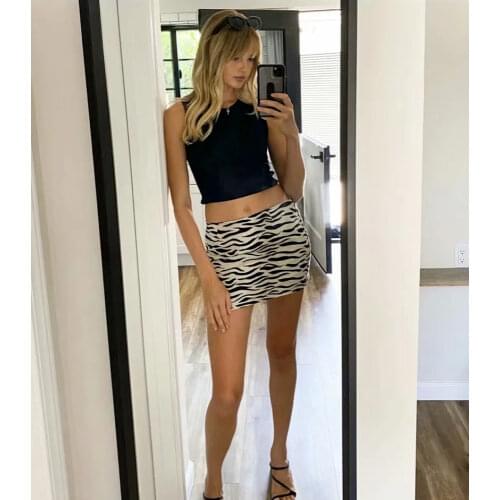 Fashion sexy zebra pattern elastic tight bag hip skirt European and American style womens new skirt women sport skirt