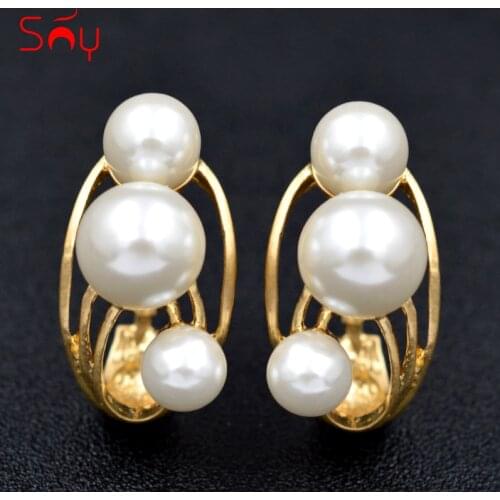 Sunny Jewelry Clip Earrings For Women High Quality Alloy Simulated Pearl Ball Fashion Jewelry 2020 For Party Wedding Daily Gift