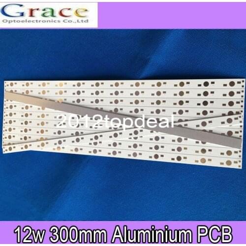 10pcs 30CM x 1CM Aluminium PCB Circuit Board for 12 x 1w,3w,5w LED in Series