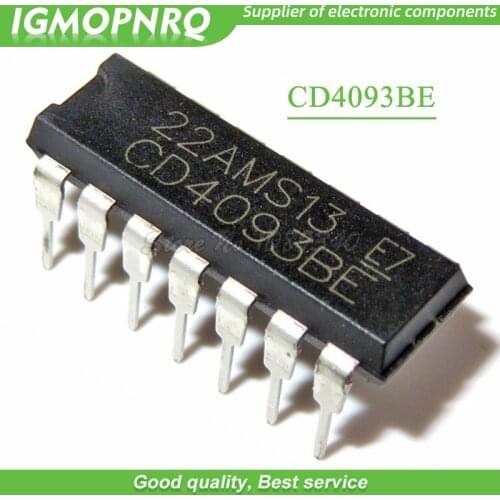 10pcs CD4093 CD4093BE HCF4093BE DIP CD4093BD with non-flip-flop logic gate and inverter New Original