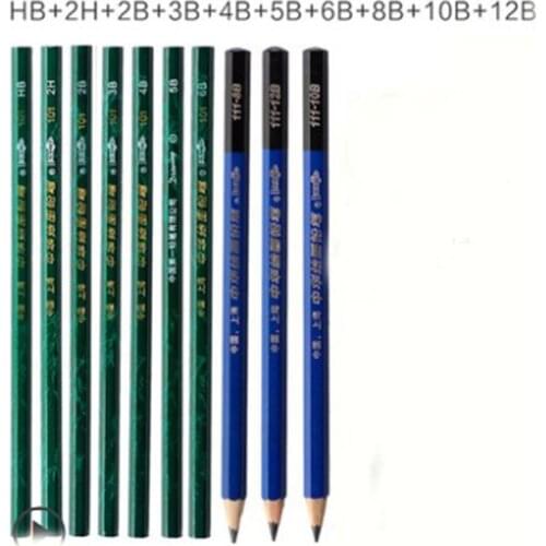 10Pcs/lot High Quality Sketch and Drawing Pencil Set HB 2H 12B 10B 8B 6B 5B 4B 3B 2B School Art Writing Supply