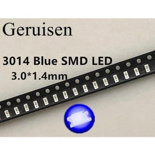 100PCS 3014 Blue SMD Led High brightness emitting 3014 LED emitting diodes 20MA Forward Voltage:3.0-3 .3V 0.1W 220~250mcd Patch