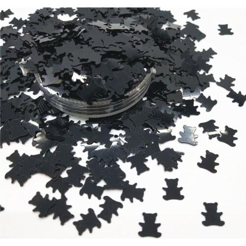 1000pcs Black Bear Panda Sequins 7mm PVC Flat Flakes Garment Crafts Nail Art DIY Accessory