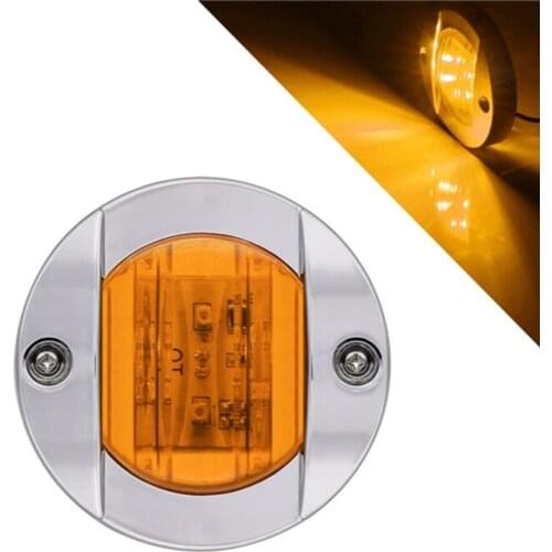 12V Round 6 LEDs Front Rear Side Indicator Marker Light Turn Signal Light for Truck Trailer Yacht Cruise Ship Caravan Boat