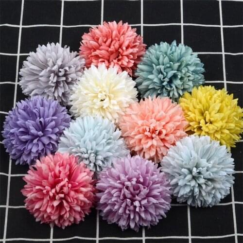 20PCS 6.5cm Cheap Daisy Artificial Silk Rose Flowers Heads DIY Scrapbooking Fake Flower Kiss Ball Craft For Wedding Decorative