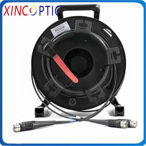 200M 4C Single Mode ODC Male(Round) to ODC R 4Strands Fiber Armored Optical TPU LSZH Patch Cord Cable with PCD310 Reel/Drum/Roll