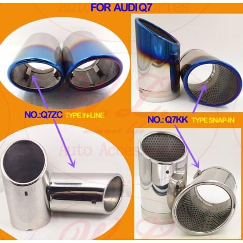 4 Colors Car Exhaust Tip/Muffler Ending Tube Speciall Modified Tail Pipe For Audi Q7 Inlet80-90 Mm Customized Logo