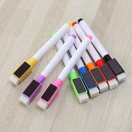 8pcs Magnetic Colorful Whiteboard Pen Black White Board Markers Built In Eraser School Supplies Childrens Drawing Pen(Pink, Nav