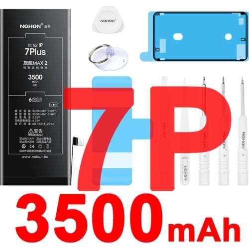 Nohon Battery For iPhone 7 Plus 7Plus 3400-3500mAh Capacity Li-polymer Built-in Batteries +Tools For Apple iPhone 7 Plus Battery