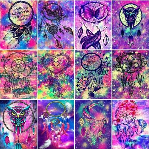 EverShine 5D DIY Diamond Painting Dream Catcher Cross Stitch Diamond Embroidery Landscape Bead Embroidery Home Decor Mosaic Kits