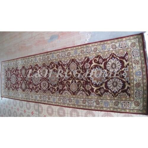 Free shipping 2.5'x9' 160 Line persian woolen carpet , hand knotted persian runner Oriental handmade Persian Rug mixed colors
