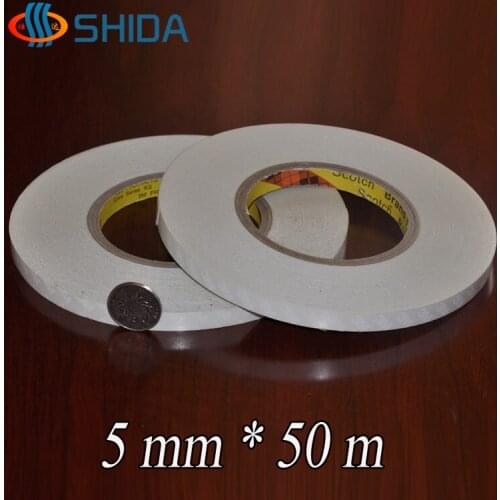 Free Shipping 5mm(W)*50m(L) 3M9448 White Double Sided Adhesive Tape sticky strap for Mobile Phone/Touch Screen/LCD/Display Glass