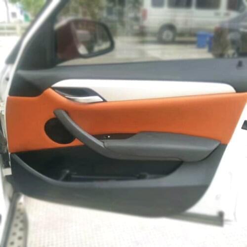 For BMW X1 E84 2010 2011 2012 2013 2014 2015 2016 Car Door Handle Panel Microfiber Leather Cover