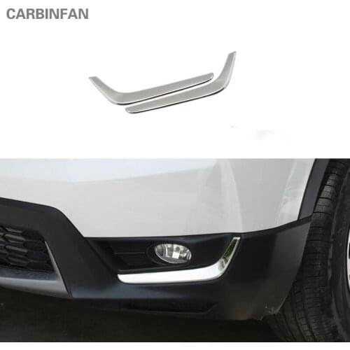 For Honda CR-V CRV 2017 2018 Front Bumper Fog Light Trim Lamp Cover Cap Car Styling Stainless steel fog light eyebrows C314