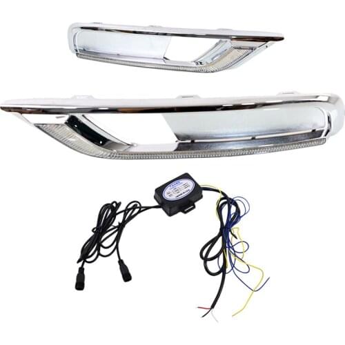 1 Set Car Daytime Running Light LED for Honda CRV 2015-2016 12V Auto High Quality Turn Signal Fog Lamp Car Day Light Accessories