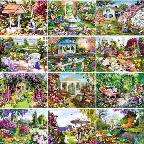 Evershine 5D DIY Diamond Painting Garden Full Square/Round Drill Landscape Diamond Embroidery Cross Stitch Kit Home Decor Gift