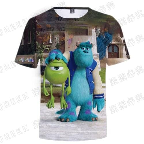 Monsters University Disney Movie Oversized T Shirt For Men Summer Cartoon Anime Clothes Children 3D Printed Women Tee Shirts