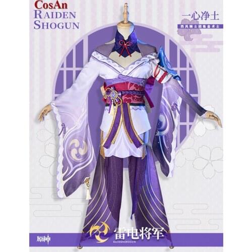 Hot Game Genshin Impact Raiden Shogun Cosplay Costume Fashion Battle Uniforms Female Activity Party Role Play Clothing XS-XXL