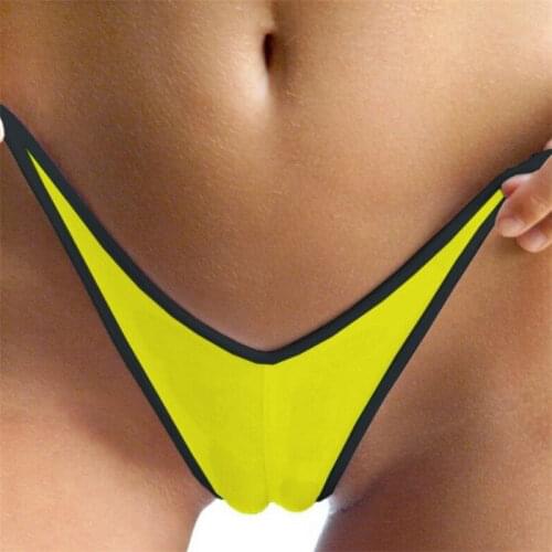Micro bikini tanga mujer swimwear bikinis biquini tankini sexy lingerie thong Edging Contrast V shape Small triangle simple spa