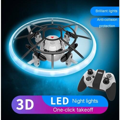 Mini 2.4G Remote control , RC mini quadcopter with LED lights one key take-off / landing, 3D flips, Anti-collision protection