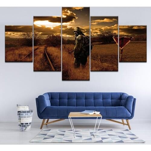 5 Panel Modular Biochemical Soldier Painting Canvas Wall Art Picture Home Decor Living Room Canvas Print Modern Painting Artwork