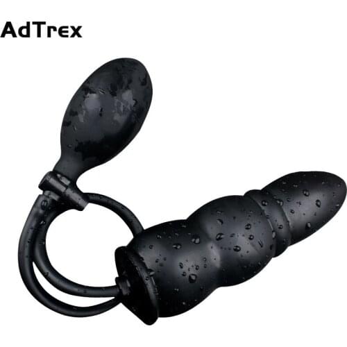 Inflatable Butt Plug Anal Beads Dildo Expanding Anus Rear Yard for Women Man Beginners Trainer Manual Prostate Massager Sex Toys