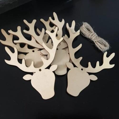 Unfinished cheap laser engraved wood christmas tree ornaments