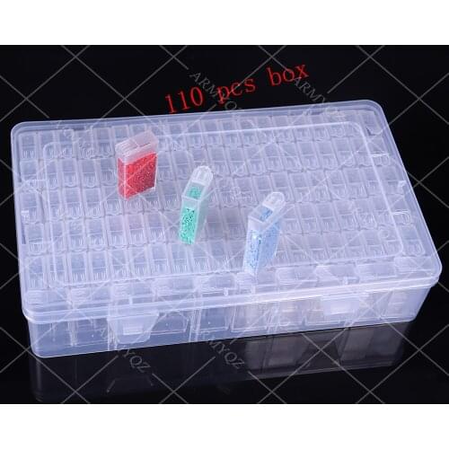 Plastic Diamond Painting Accessories 110 Bottles Box Container Storage Box Diamant Painting Holder Diamond Mosaic Embroidery