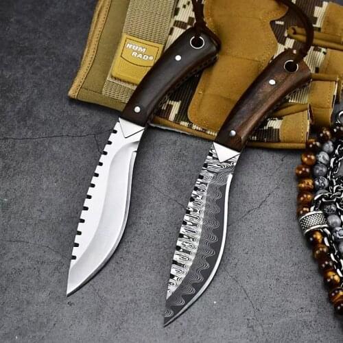 Outdoor Fixed Straight Knife Nepal Adventure Self Defense Survival Knife Camping Military High Hardness Collectible Knife