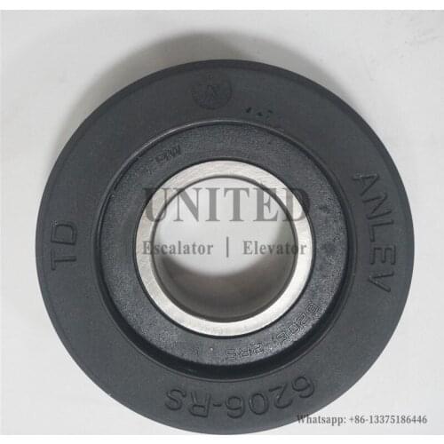 10pcs UNITED Escalator Roller Black RLO800KB2-5002 OD80mm W25mm Bearing 6206RS