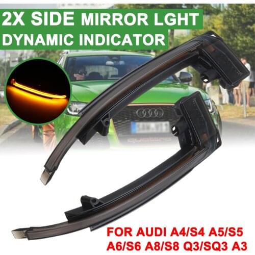 For Audi A4/S4 A5/S5 A6/S6 A8/S8 Q3/ A3 1 Pair Led Car Daytime Fog Day Running Lights Rearview Mirror Dynamic Strobe Strip Lamp