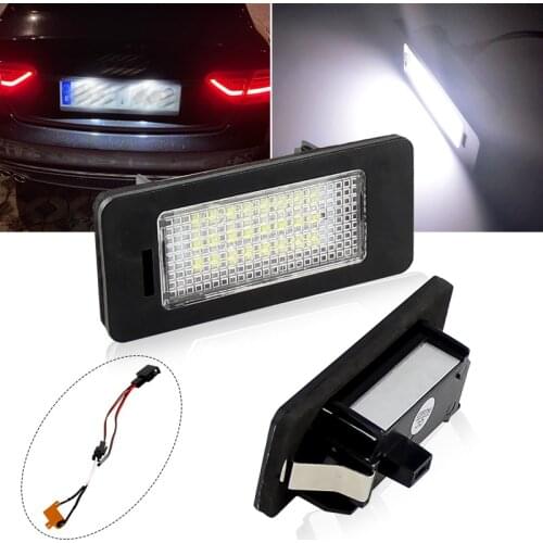 2pcs White Car LED Number License Plate Lights lamp 12V for Audi A4 B8 A5 Q5 S5 TT S4 Error Free Led License Plate Lights
