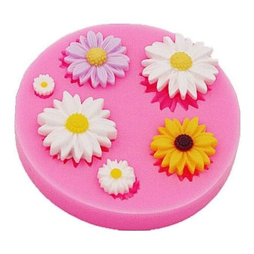 Fondant Cake Decorating Tools Daisy Fondant Cake Molds, Handmade Chocolate Mold Decoration Dessert Green Bakeware Kitchenware