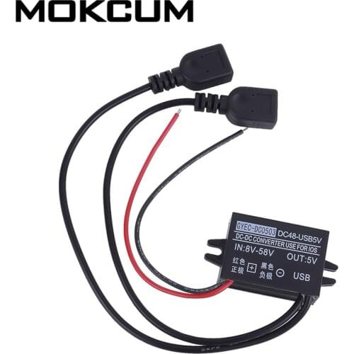 Waterproof Dual USB Connector Step Down Power Supply Module DC-DC 8V-58V to 5V Buck Voltage Converter Stabilizer