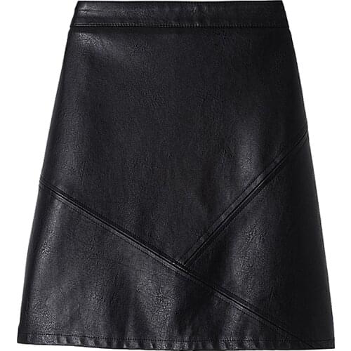 Pu Leather Mini Female Plus Large Size Korean Oversized Vintage WomenS Pencil Skirts Clothes Lady Trendy 2021 D0383