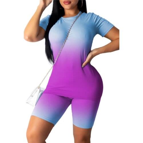 2020 Women Sets Summer Tracksuits Sportswear Fitness Short Sleeve Neon T-Shirts+Shorts Suit Two Piece Set Sporty 2Pcs Outfits
