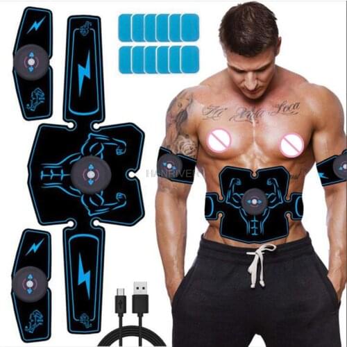 1 set of EMS smart fitness massager abdominal and arm muscle stimulator trainer muscle exercise lazy home fitness equipment
