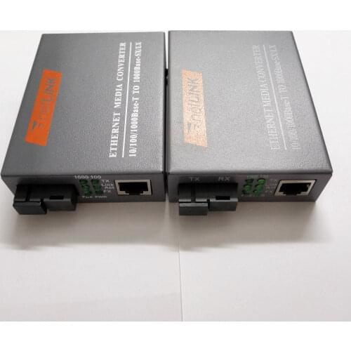 1 Pair 1000Mbps HTB-GS-03AB Gigabit Media Converter Fiber Optic Netlink RJ45 Ethernet Converter SC Transceiver and Receiver