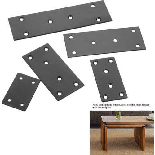 10 PCS Stainless Steel Flat Fixing Mending Joining Plates Straight Support Shelf Bracket Corner Brackets with Screws