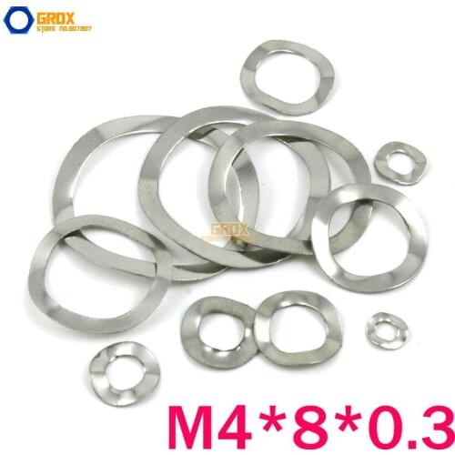 200 Pieces M4*8*0.3mm Wave Washer Spring Washer 304 Stainless Steel