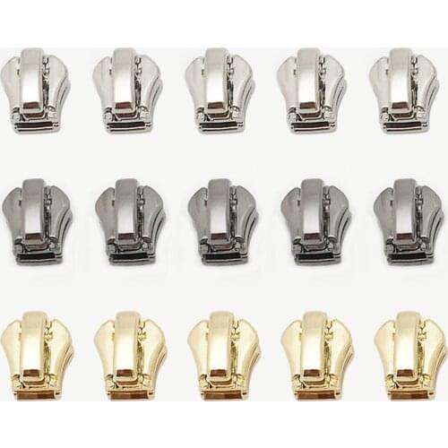 5pcs Zipper Repair Clothing Pants Tents Bags Parts Metal Zipper Slider Replacement for Luggage Suitcase Backpack Jacket Size 3