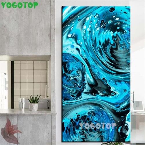 5d full square round diamond painting large size blue vortex abstract, sea waves mosaic diamond embroidery cross stitch YY5234