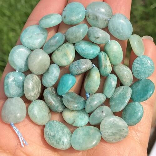 8-10mm Natural Irregular Blue Amazonite Stone Bead Loose Spacer Beads For Jewelry Making DIY Bracelet Necklace Accessories 15"