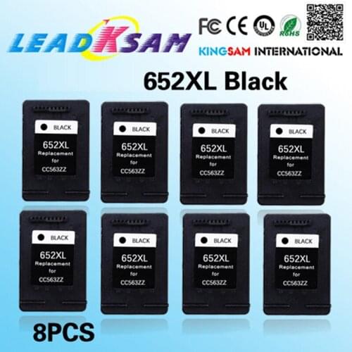 8x Replace For HP652 Black Ink Cartridge for HP652 xl 652XL Deskjet 1115 1118 2135 2136 2138 3635 3636 3835 4535 4536