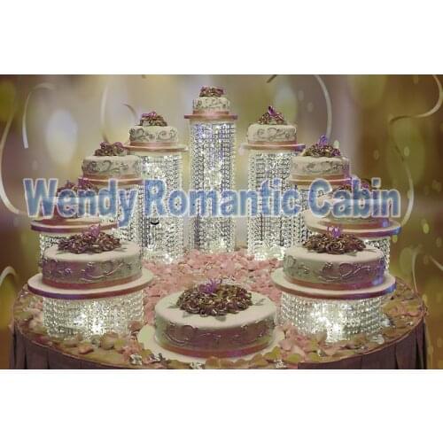 9pcs/set new sale crystal cake stand for party cake accessory cupcake stand crystal dessert pan decor wedding cake stand