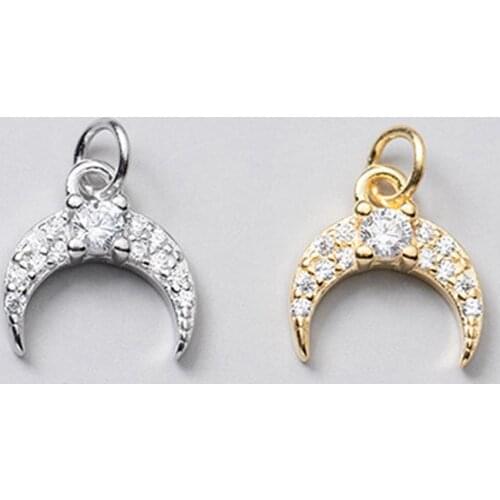 925 Sterling Silver Pretty Women Zircon Dangle Charm S925 Silver Fine Jewelry Pendant DIY Necklace Bracelet Accessories Supplier