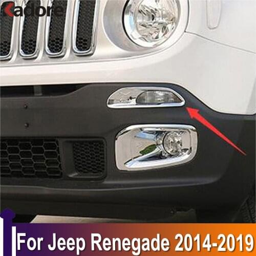 ABS Chrome Daytime Running Light Lamp Cover Trim Car Accessories For Jeep Renegade 2014 2015 2016 2017 2018 2019